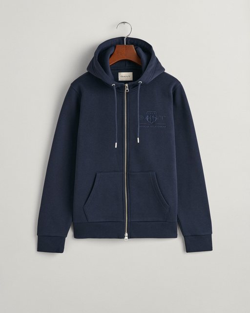 Gant Sweater "Sweatjacke REGULAR TONAL SHIELD ZIP HOODIE" günstig online kaufen