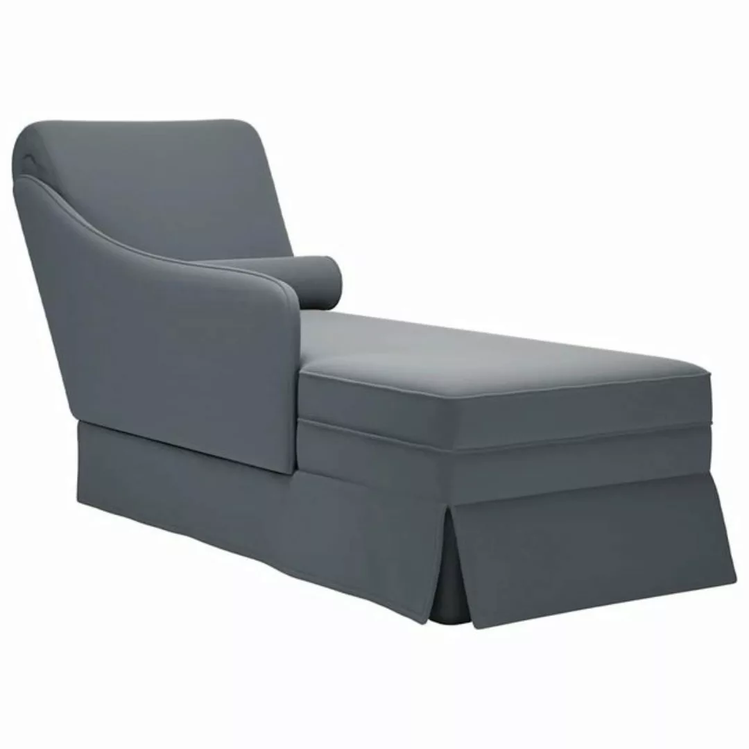 vidaXL Chaiselongue Chaiselongue mit Nackenrolle Rechter Armlehne Dunkelgra günstig online kaufen