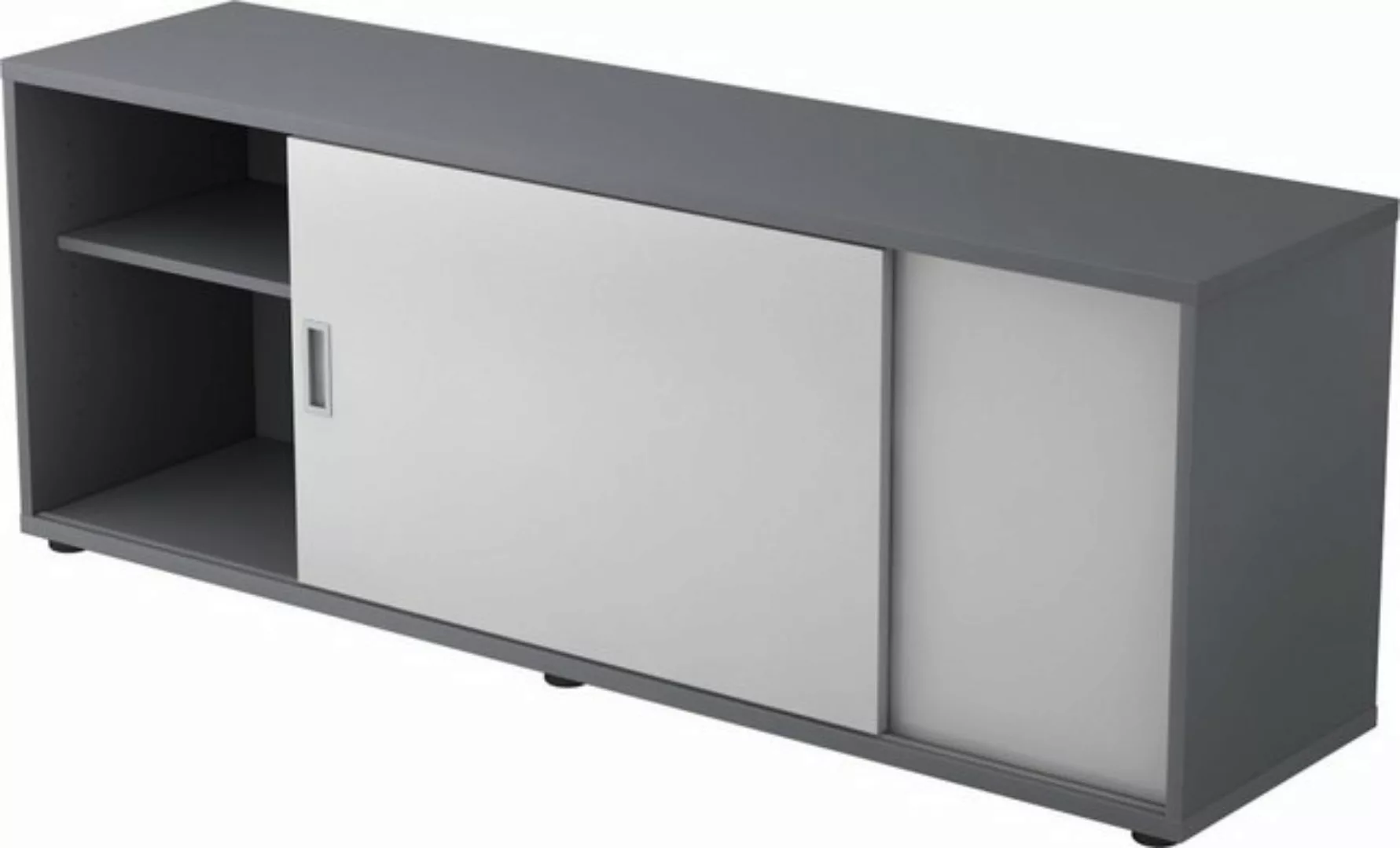 Aktenschrank Sideboard 1,5 OH BxTxH 160x40x59,6cm Graphit/Grau günstig online kaufen