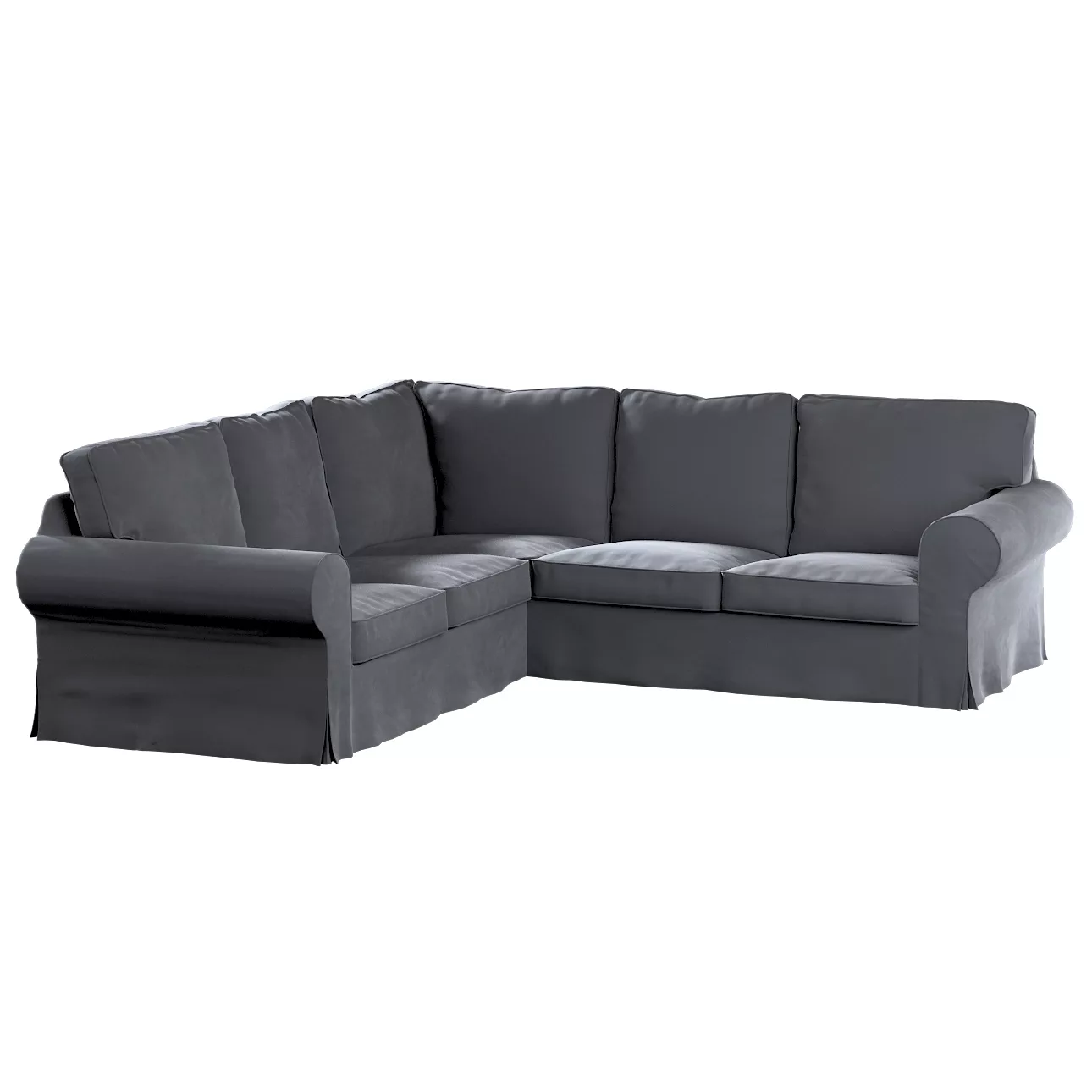 Bezug für Ektorp Ecksofa, anthrazit, Sofahusse für Ektorp Ecksofa, Velvet ( günstig online kaufen