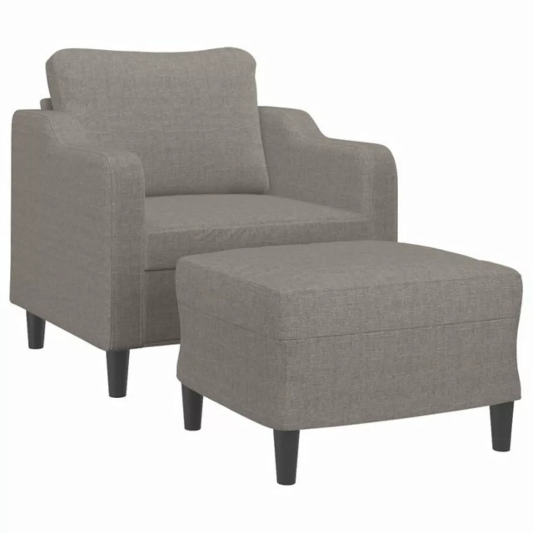 vidaXL Sofa Sessel mit Hocker Taupe 60 cm Stoff günstig online kaufen