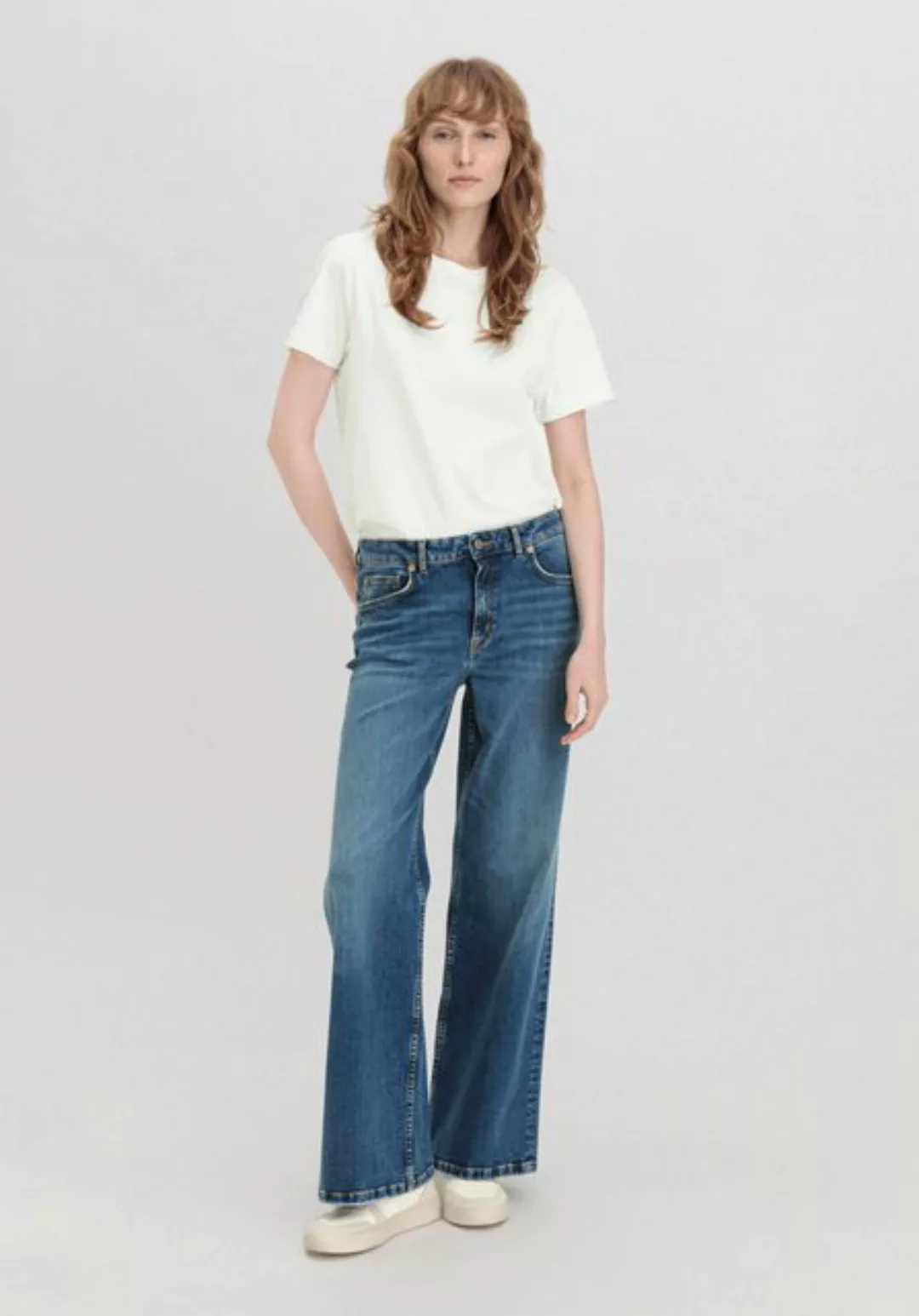 Hessnatur Bequeme Jeans ALVA High Rise Wide Leg aus Bio-Denim (1-tlg) günstig online kaufen