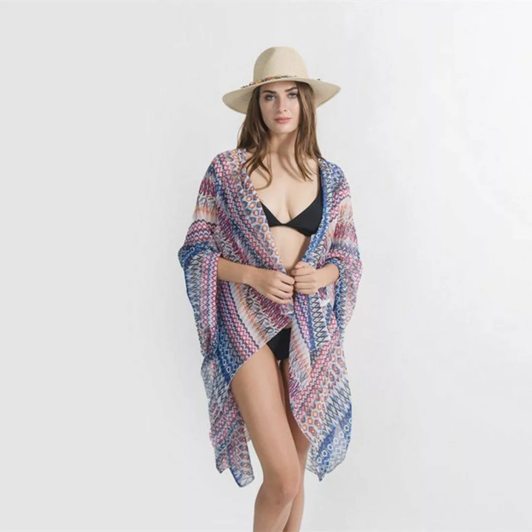 AUKUU Strandkleid Geometrisches Muster Strandumhang Sonnenschutz Cardigan 1 günstig online kaufen