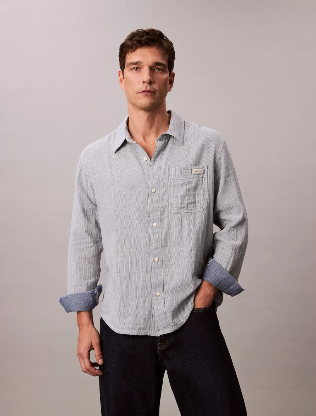 Calvin Klein Jeans Langarmhemd "CASUAL CLASSIC", Mit Rundhalsausschnitt günstig online kaufen