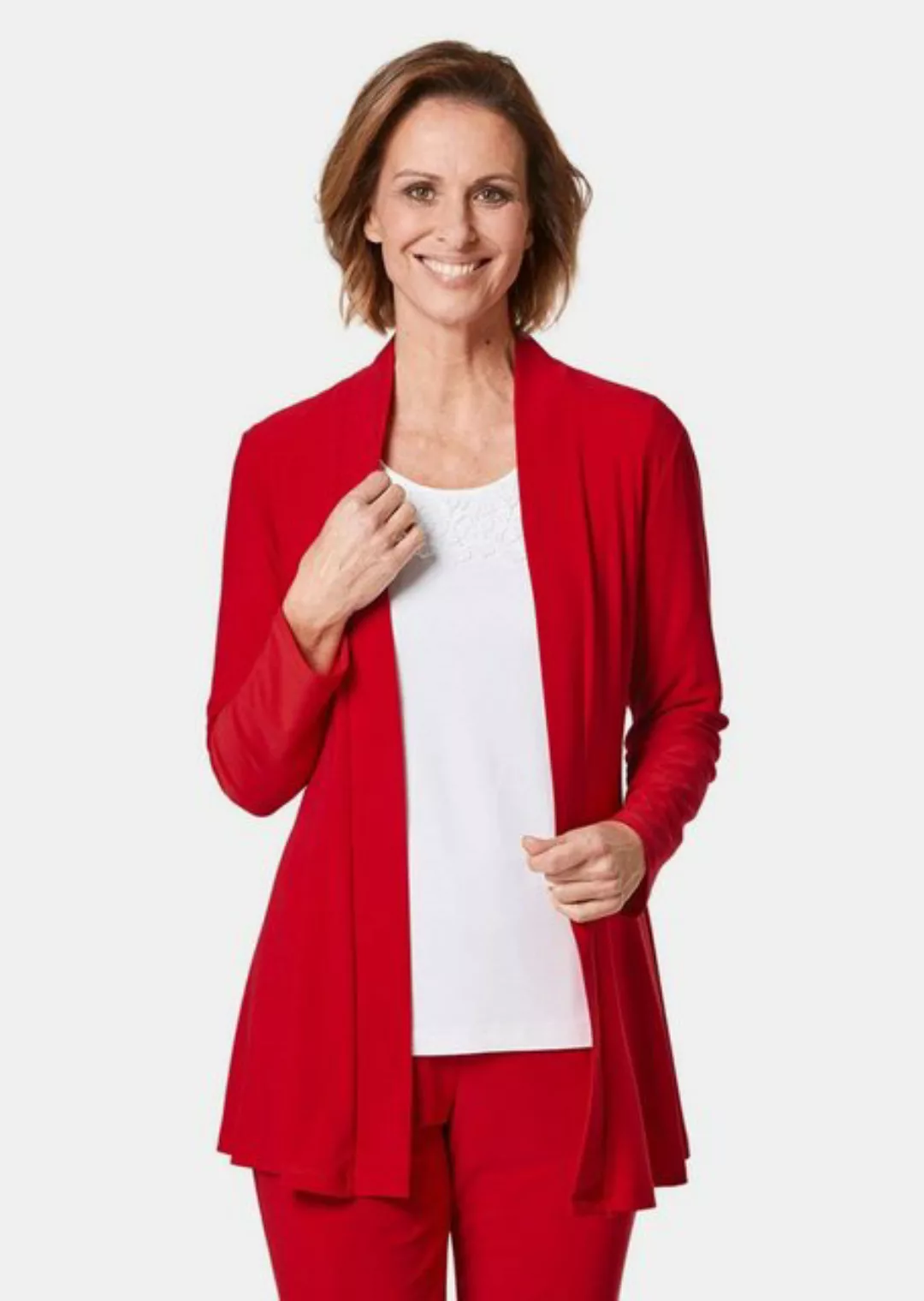 GOLDNER Shirtjacke Kurzgröße: Weich fallende Jersey-Longjacke günstig online kaufen