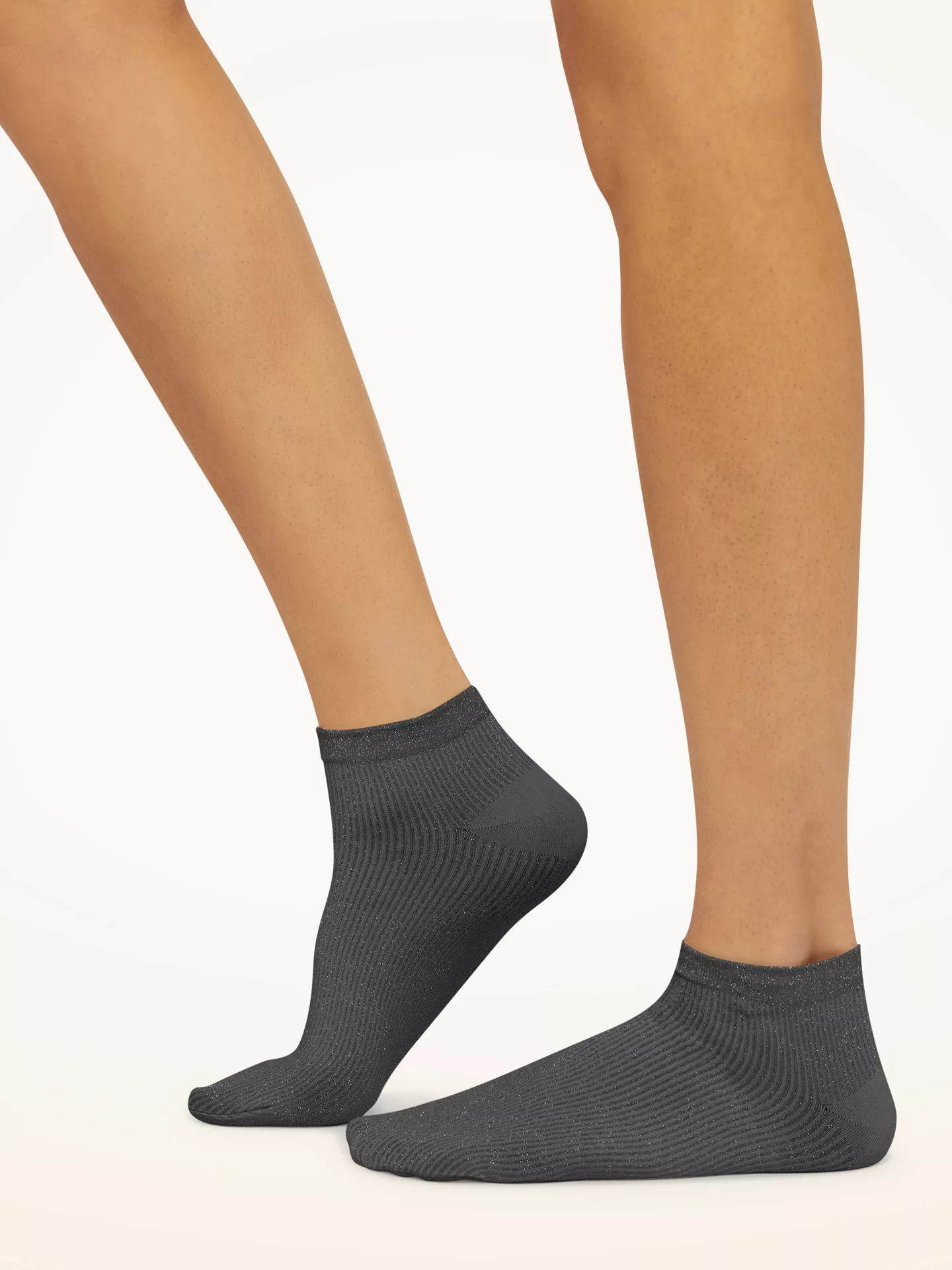 Wolford - Shiny Sneaker Socks, Frau, titanium/silver, Größe: S günstig online kaufen