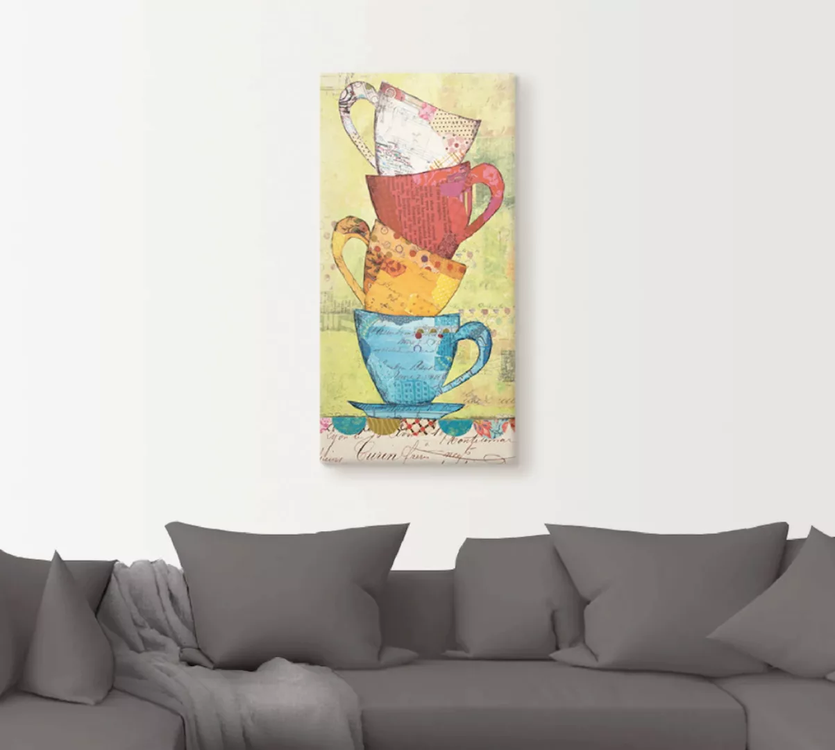 Artland Wandbild »Komm zum Kaffee«, Geschirr & Besteck, (1 St.), als Leinwa günstig online kaufen