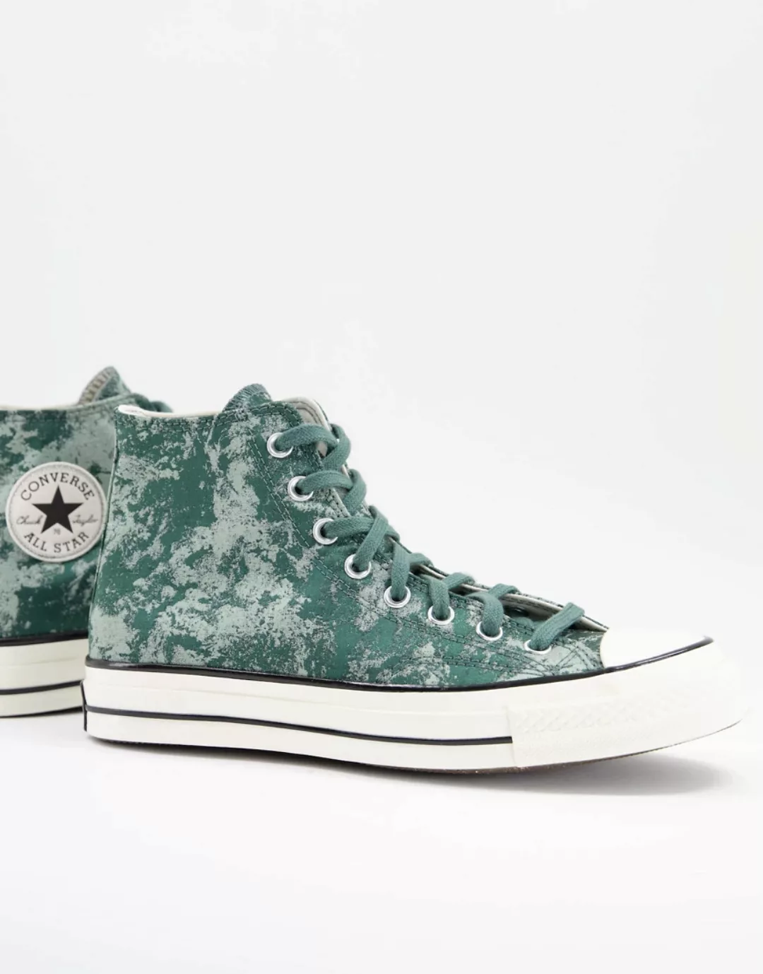 Converse – Chuck 70 Hi – Strukturierte Sneaker aus Jacquard-Stoff in Grün günstig online kaufen