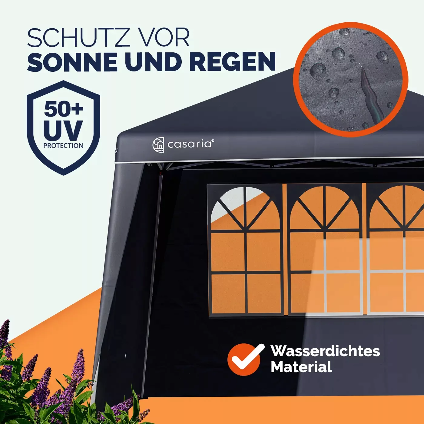 Seitenwand Faltpavillon Capri 2er-Set Anthrazit 3x3m günstig online kaufen