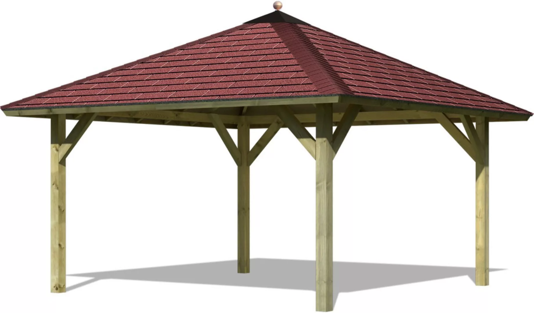 Karibu Pavillon "Holm 1", (Set), BxT: 431x431 cm, inkl. Dachhaube, Dachschi günstig online kaufen