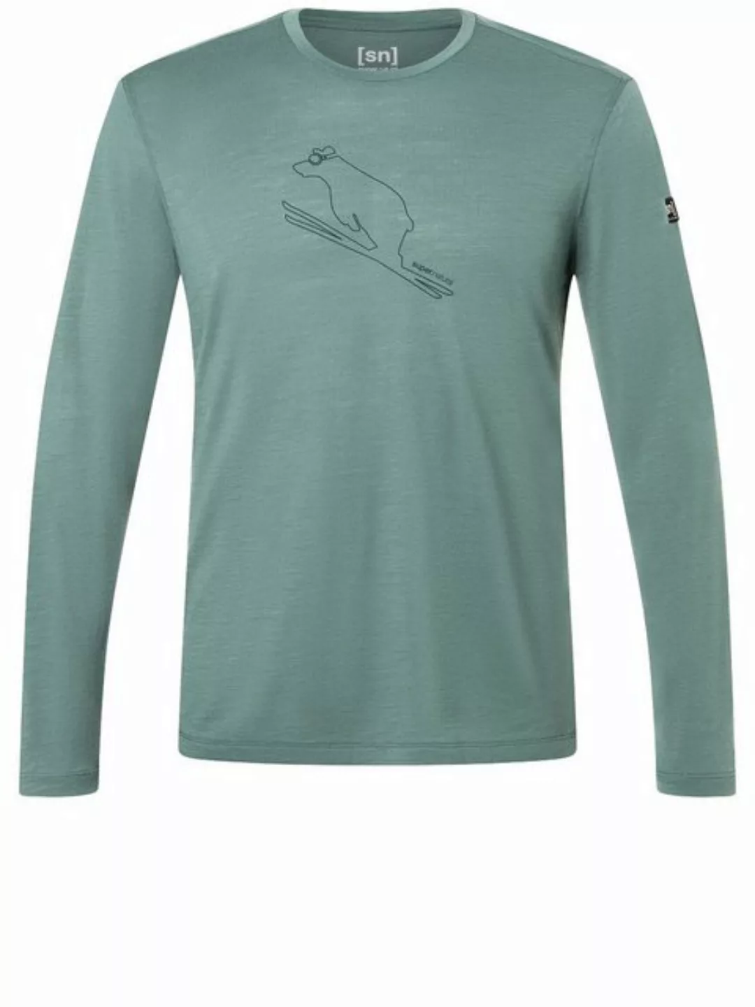 SUPER.NATURAL Sweatshirt für Herren, Merino FLEAR Bär Motiv, atmungsaktiv günstig online kaufen