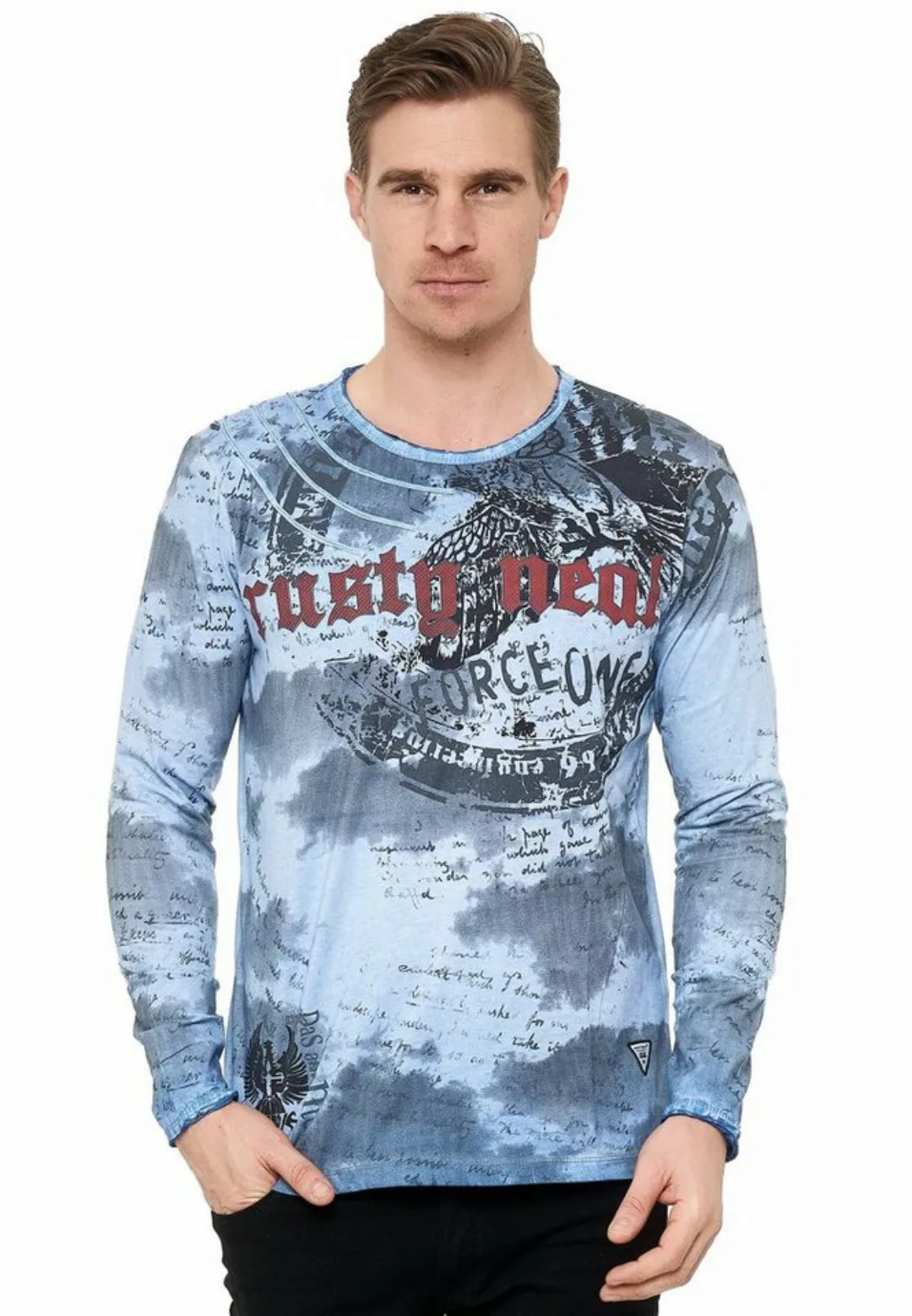 Rusty Neal Langarmshirt, mit Batik-Print günstig online kaufen