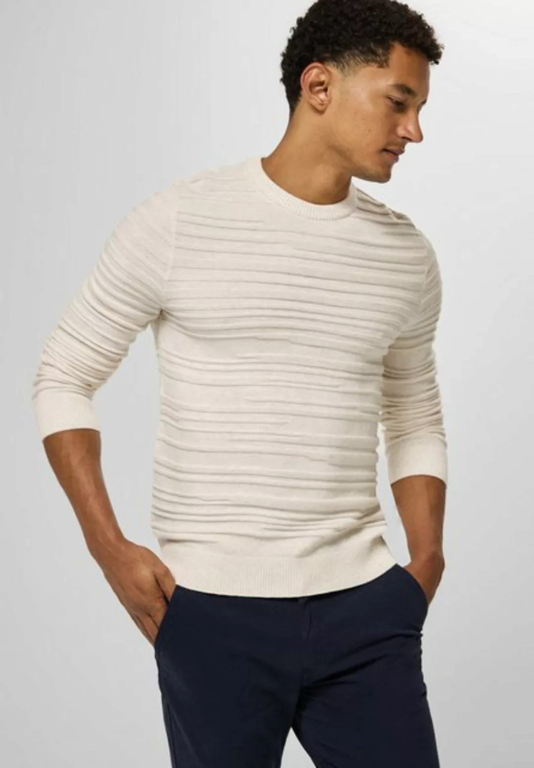 STREET ONE MEN Strickpullover, mit Rundhalsausschnitt günstig online kaufen