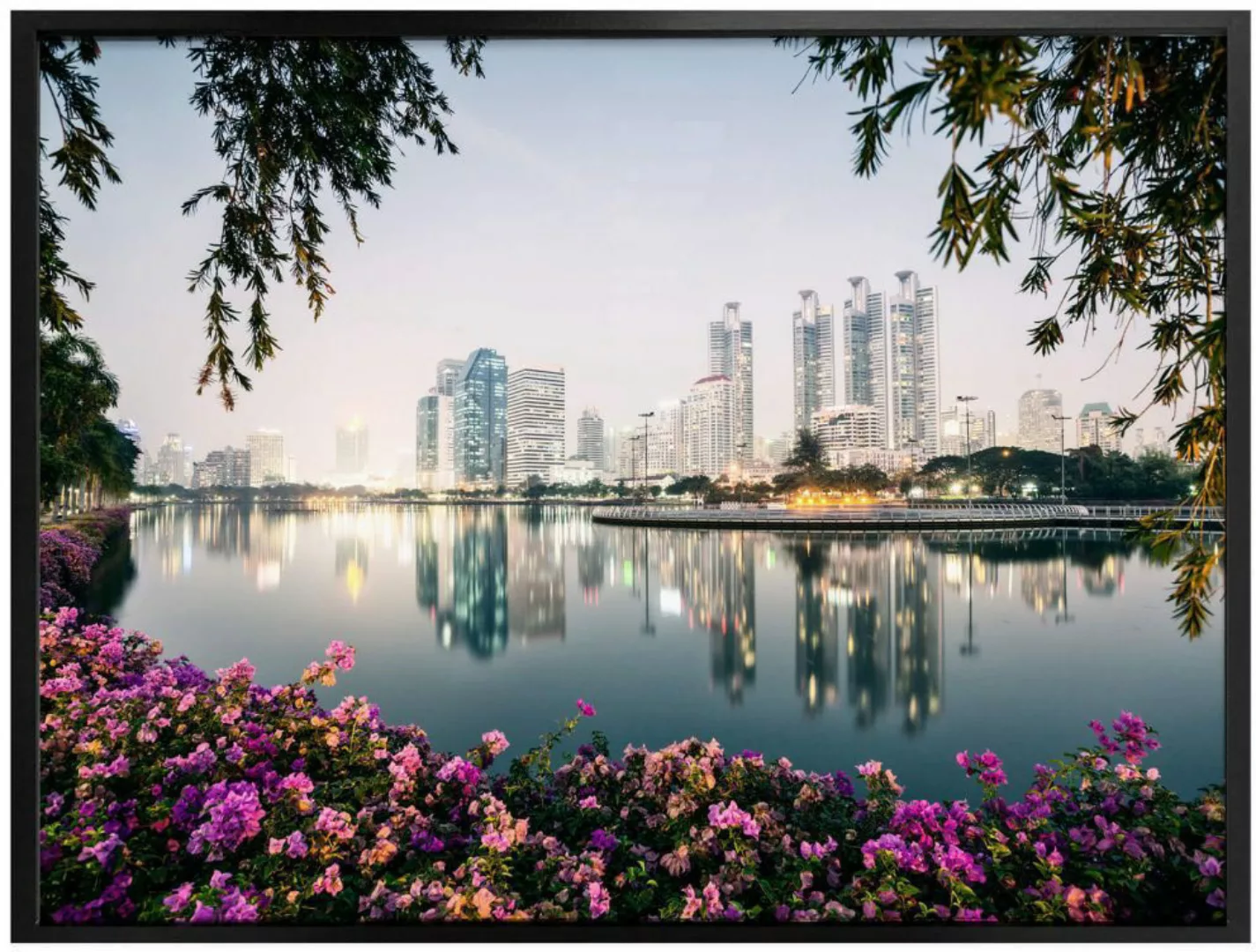 Wall-Art Poster "Bangkok Skyline Fotokunst", Landschaften, (1 St.), Poster günstig online kaufen