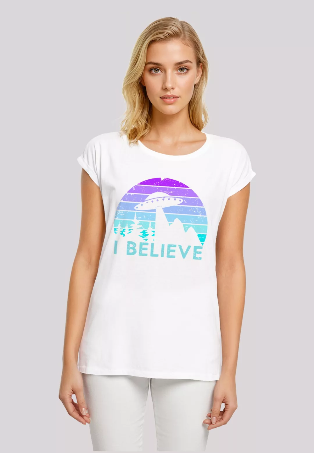 F4NT4STIC T-Shirt "I BELIEVE UFO Alien Raumschiff Retro", Premium Qualität günstig online kaufen