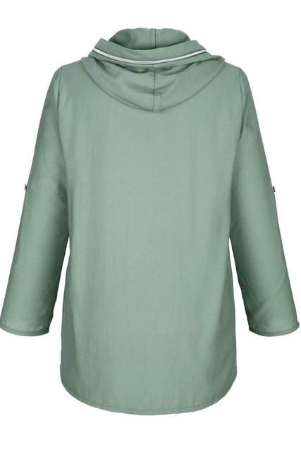 MIAMODA Satinbluse Bluse Kapuze mit Zipper Langarm günstig online kaufen