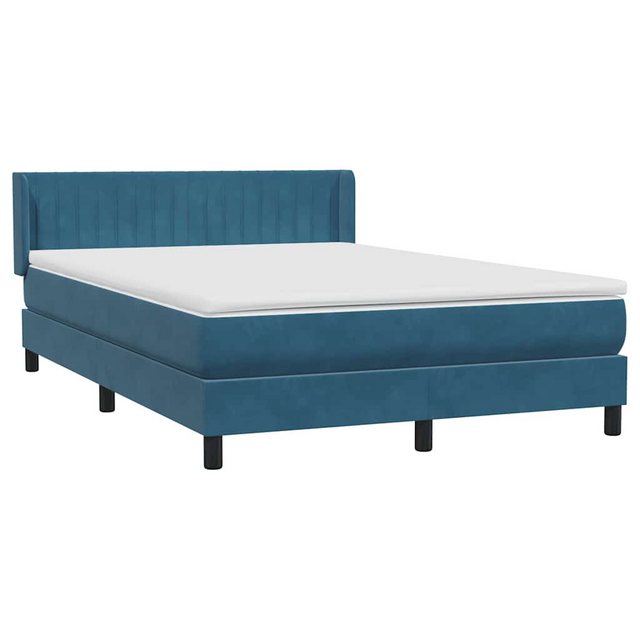 vidaXL Bett Boxspringbett mit Matratze Dunkelblau 140x220 cm Samt günstig online kaufen