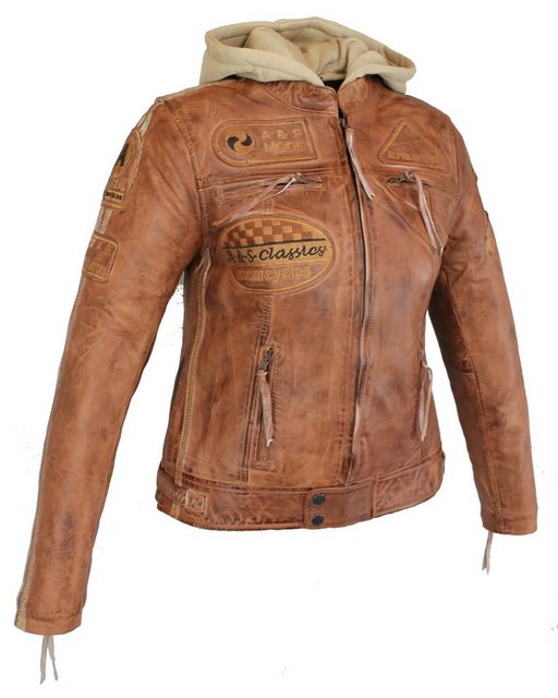 Alpha Speeds Motorradjacke Damen Leder Jacke Biker Freizeit Highway Jacke K günstig online kaufen