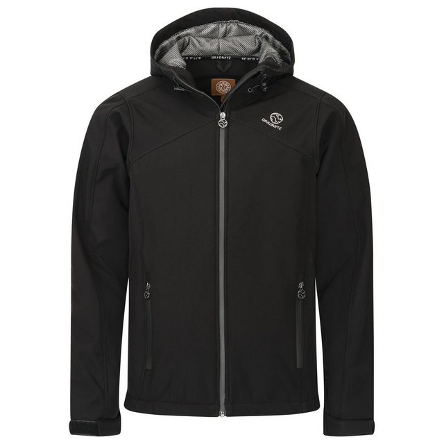 Gradnetz Softshelljacke Herren schwarz (1-St) Kapuze mit Gummizug günstig online kaufen