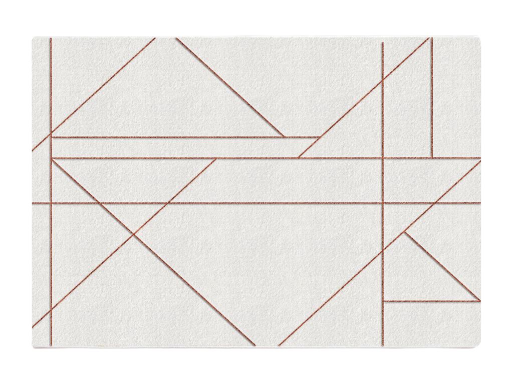 Designer-Teppich mit geometrischen Formen - 160 x 230 cm - Weiß & Braun - D günstig online kaufen