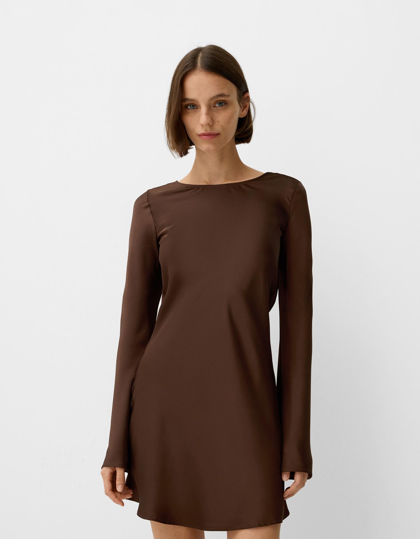 Bershka Minikleid Mit Ärmeln Im Schlaghosen-Stil Damen Xs Braun günstig online kaufen