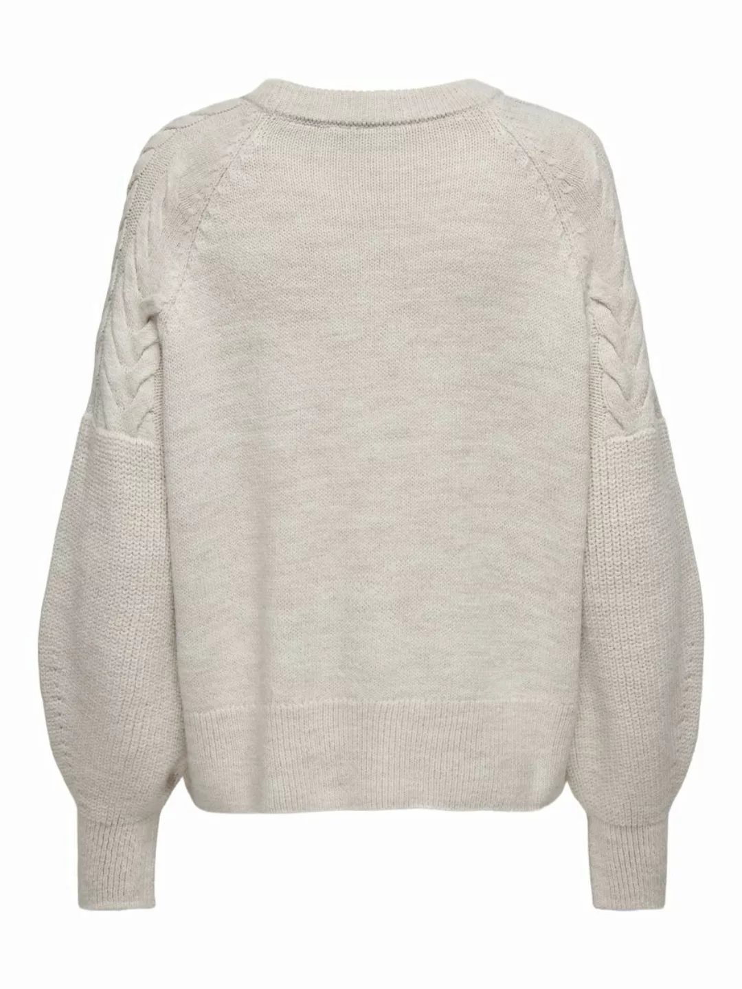 ONLY Zopfmuster Strickpullover Damen Beige günstig online kaufen