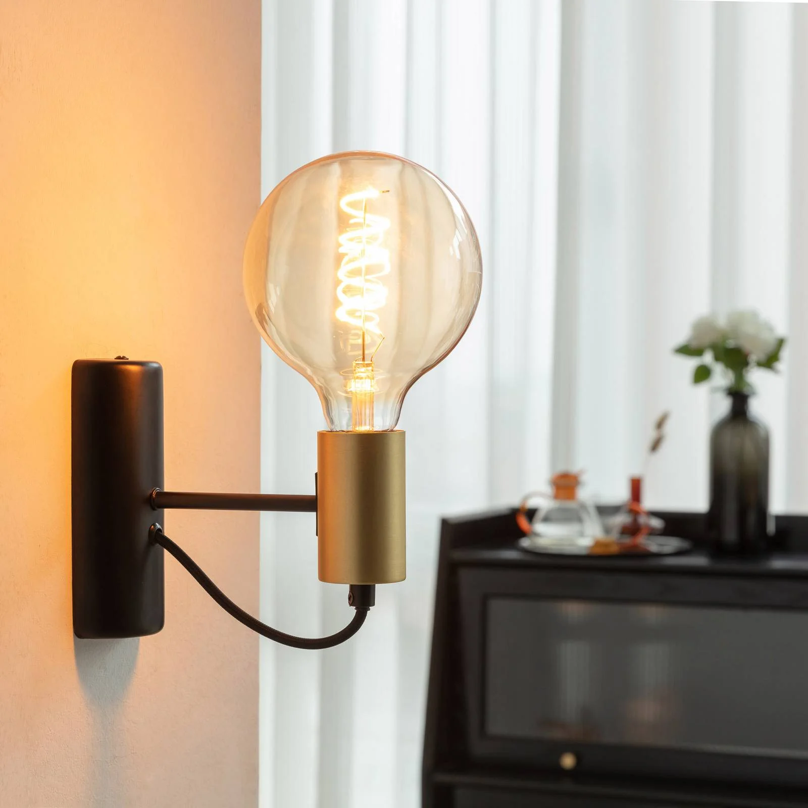 E27 3,8W LED-Globelampe G125 1800K amber 2er-Set günstig online kaufen