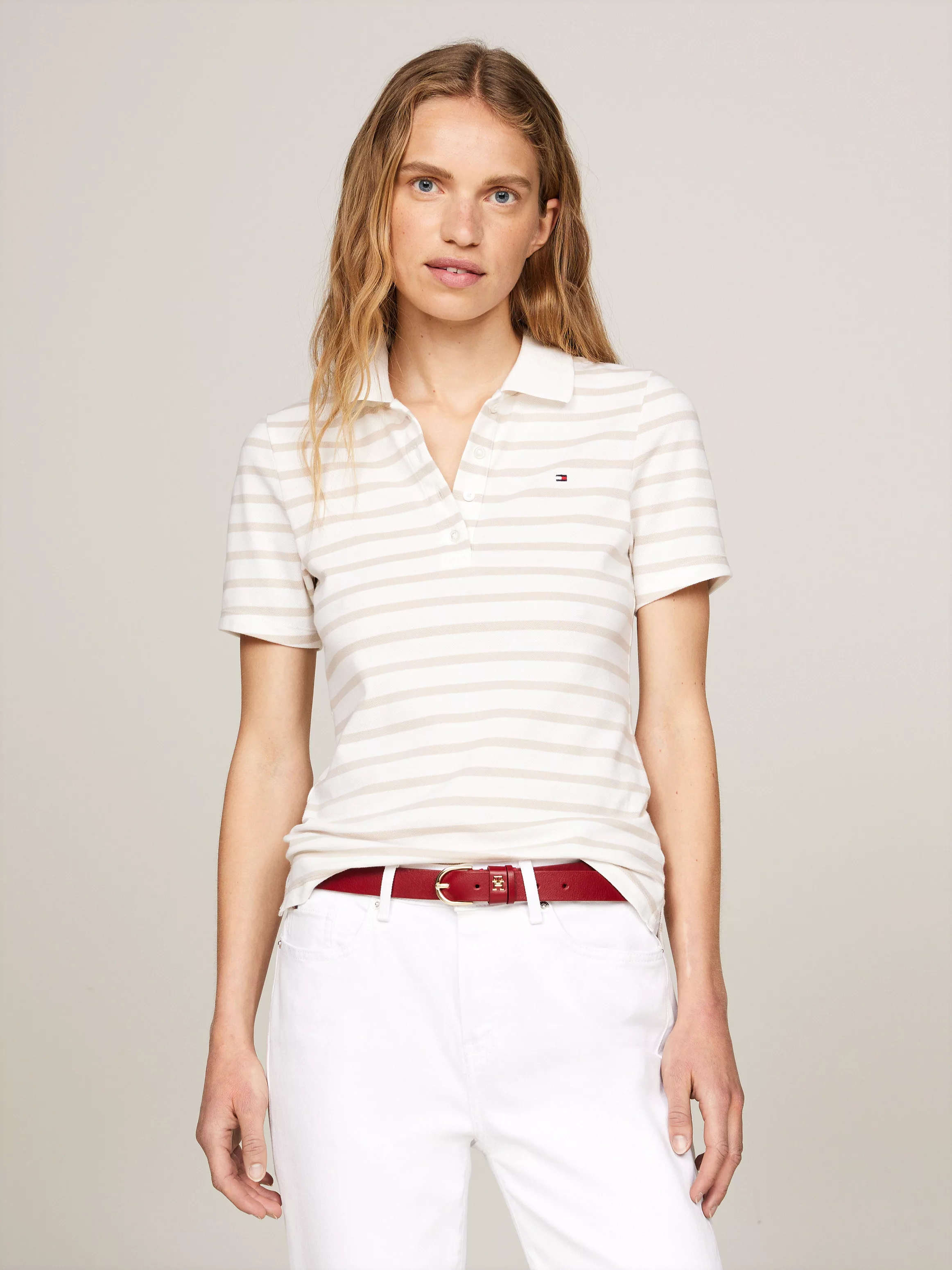 Tommy Hilfiger Poloshirt "1985 SLIM PIQUE STRIPE POLO SS", mit gestickter T günstig online kaufen