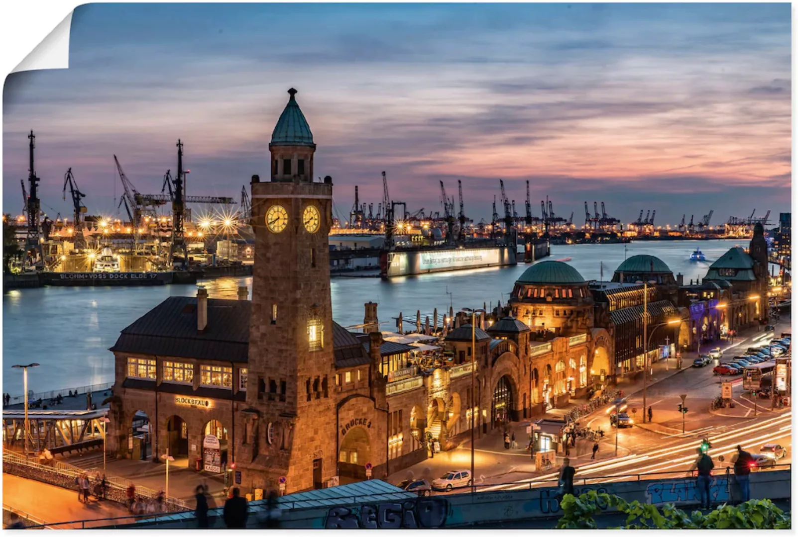 Artland Wandbild "Landungsbrücken Hamburg", Hamburg, (1 St.), als Alubild, günstig online kaufen