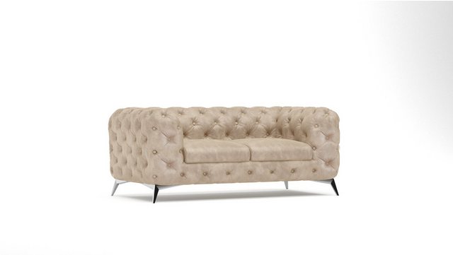 S-Style Möbel Chesterfield-Sofa 2-Sitzer Wanja mit Silber Metall Füßen, 2-S günstig online kaufen