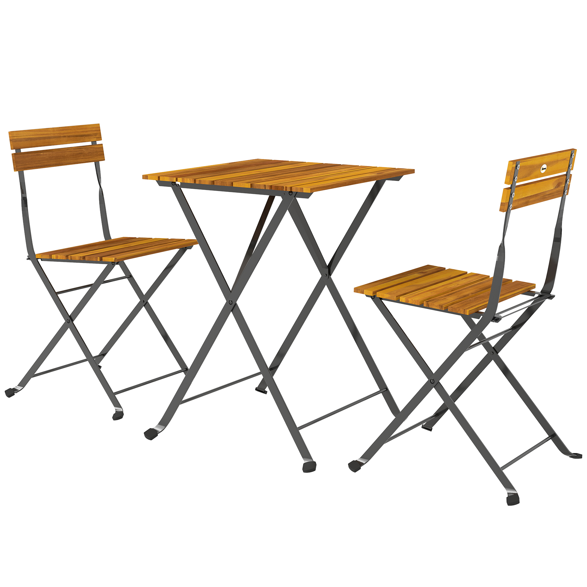 Outsunny Gartenbistro-Set 3-teilig, Außengartenmöbel für 2 Personen mit 2 S günstig online kaufen