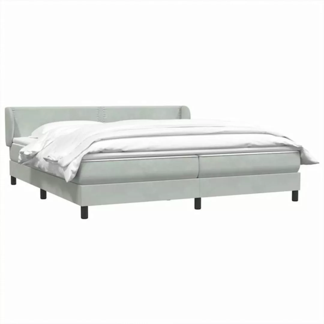 vidaXL Bett Boxspringbett mit Matratzen Hellgrau 200x220 cm Samt günstig online kaufen