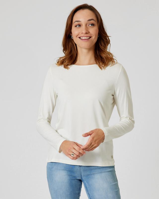 Fiora Blue Basic-Shirt, kleines Anker-Metalllabel günstig online kaufen