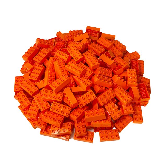 LEGO® Spielbausteine LEGO® Duplo 2x4 Steine Orange - 25 Stück - Grundbauste günstig online kaufen