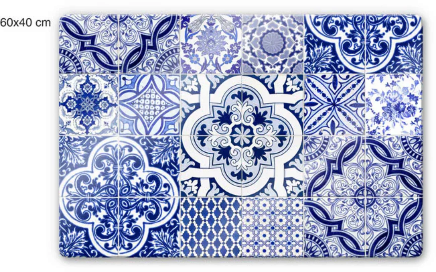 Wall-Art Herd-Abdeckplatte »Spritzschutz Küche Vintage Blau«, (1 tlg.) günstig online kaufen