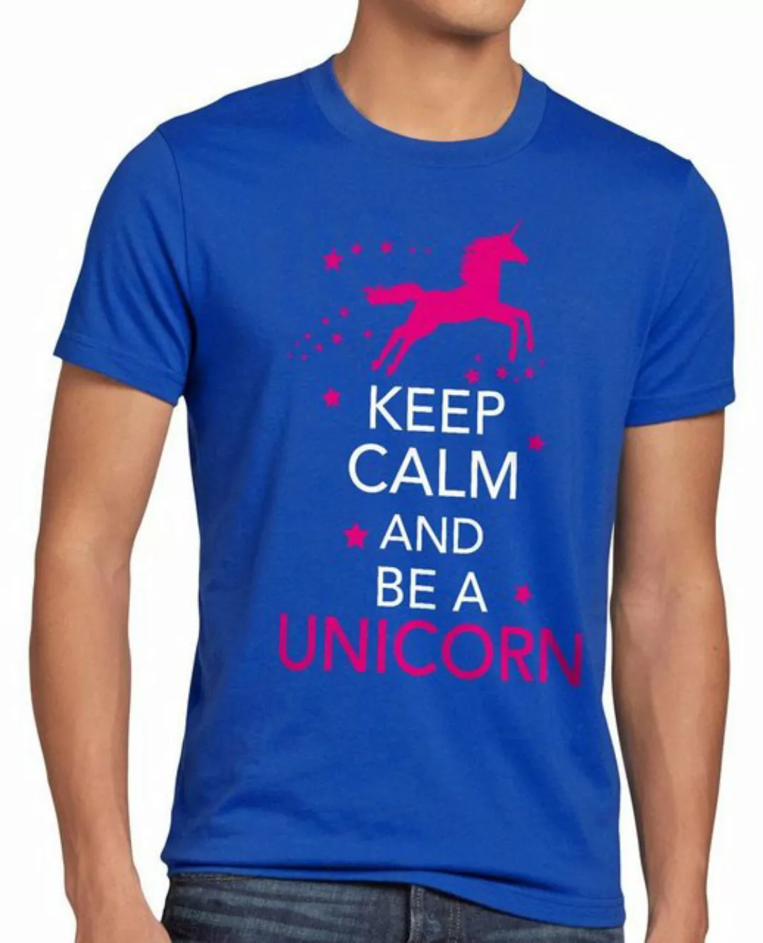 style3 T-Shirt Keep Calm and be a Unicorn Einhorn spruch fun funshirt pferd günstig online kaufen