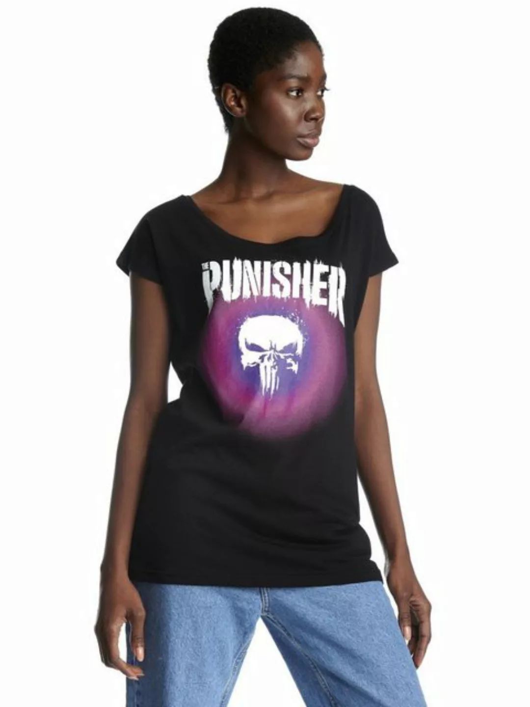 The Punisher Psychedelic Warface Damen Loose-Shirt schwarz günstig online kaufen