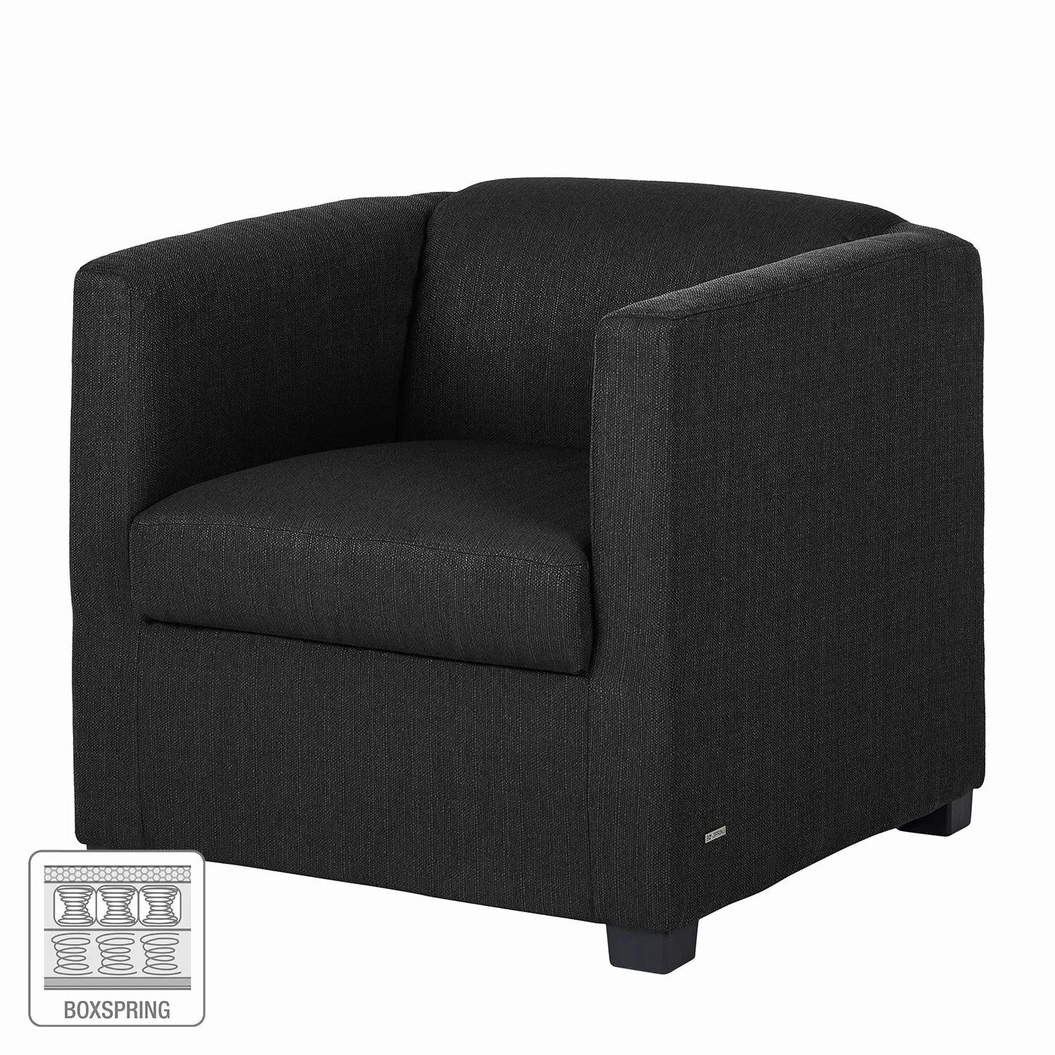 home24 Home Design Sessel Savja Schwarz Webstoff mit Schlaffunktion 73x69x7 günstig online kaufen