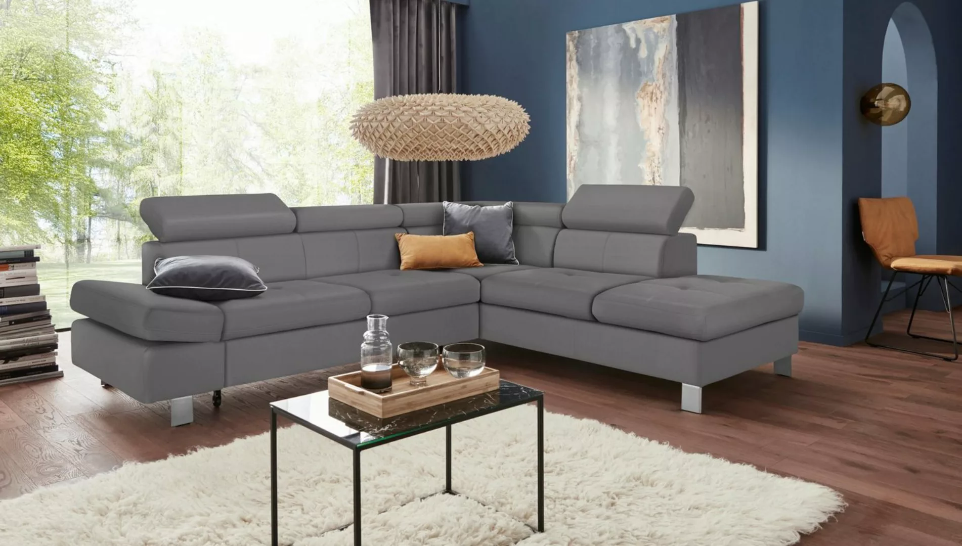 exxpo - sofa fashion Ecksofa Fiji, L-Form, mit Kopf- bzw. Rückenverstellung günstig online kaufen