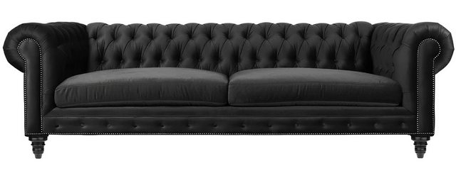 Xlmoebel 3-Sitzer Schwarzes Chesterfield-Sofa für modernes Wohnzimmer - 3-S günstig online kaufen