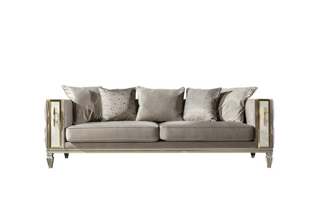 Xlmoebel Sofa Großes Chesterfield-Sofa mit Polstern im XXL-Format - Designm günstig online kaufen