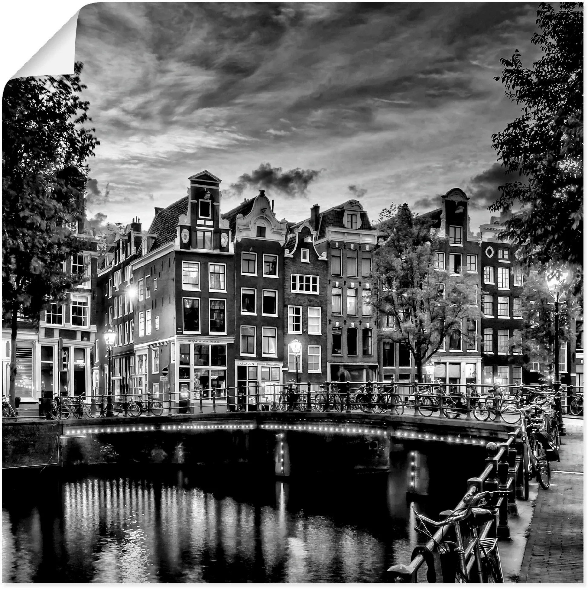 Artland Wandbild "Amsterdam Abendidylle", Amsterdam, (1 St.), als Leinwandb günstig online kaufen