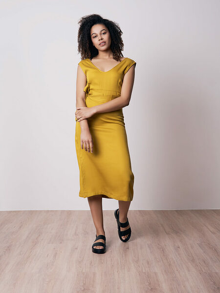 Light-breeze Lyocell (Tencel) Kleid Senfgelb günstig online kaufen