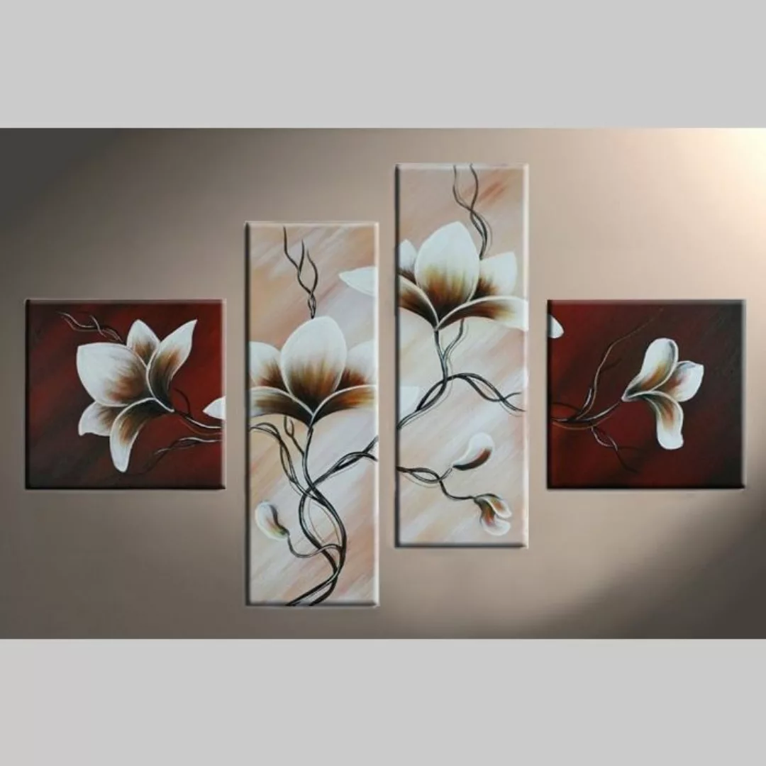 4 Leinwandbilder MAGNOLIA (4) 100 x 70cm Handgemalt günstig online kaufen