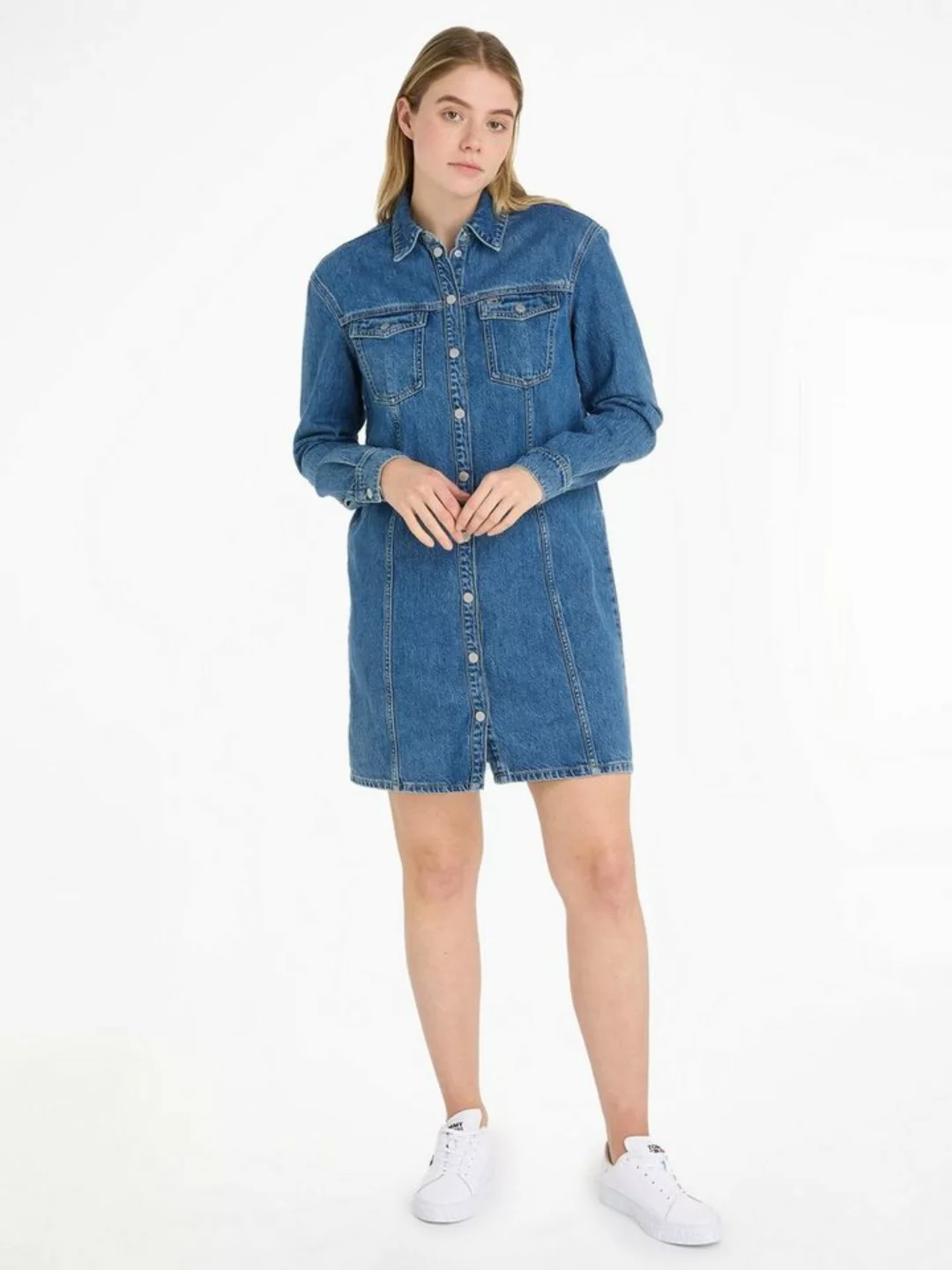 Tommy Jeans Jeanskleid ALINE LS DRESS AH5032 EXT mit Logostickerei günstig online kaufen