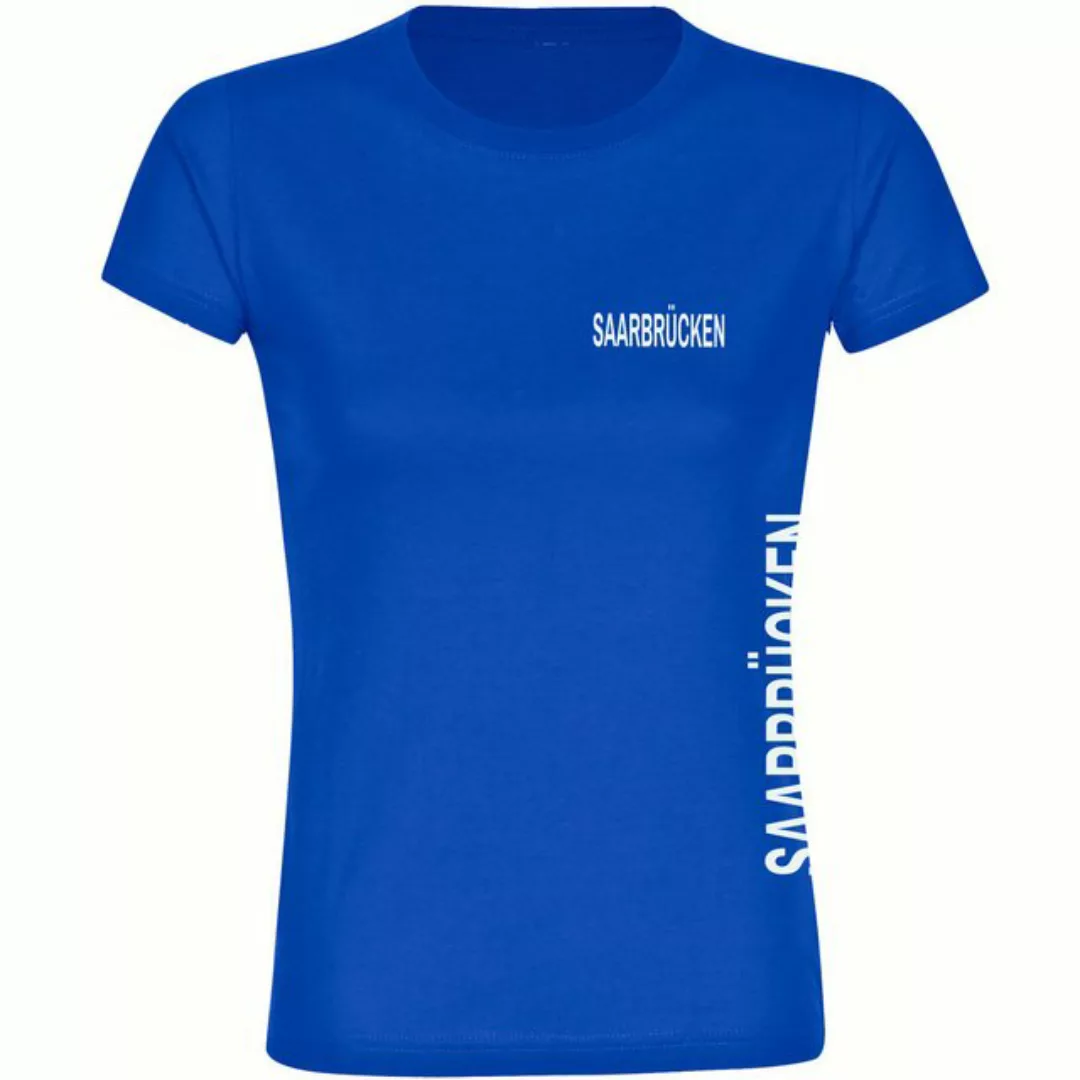 multifanshop T-Shirt Damen Saarbrücken - Brust & Seite - Frauen günstig online kaufen