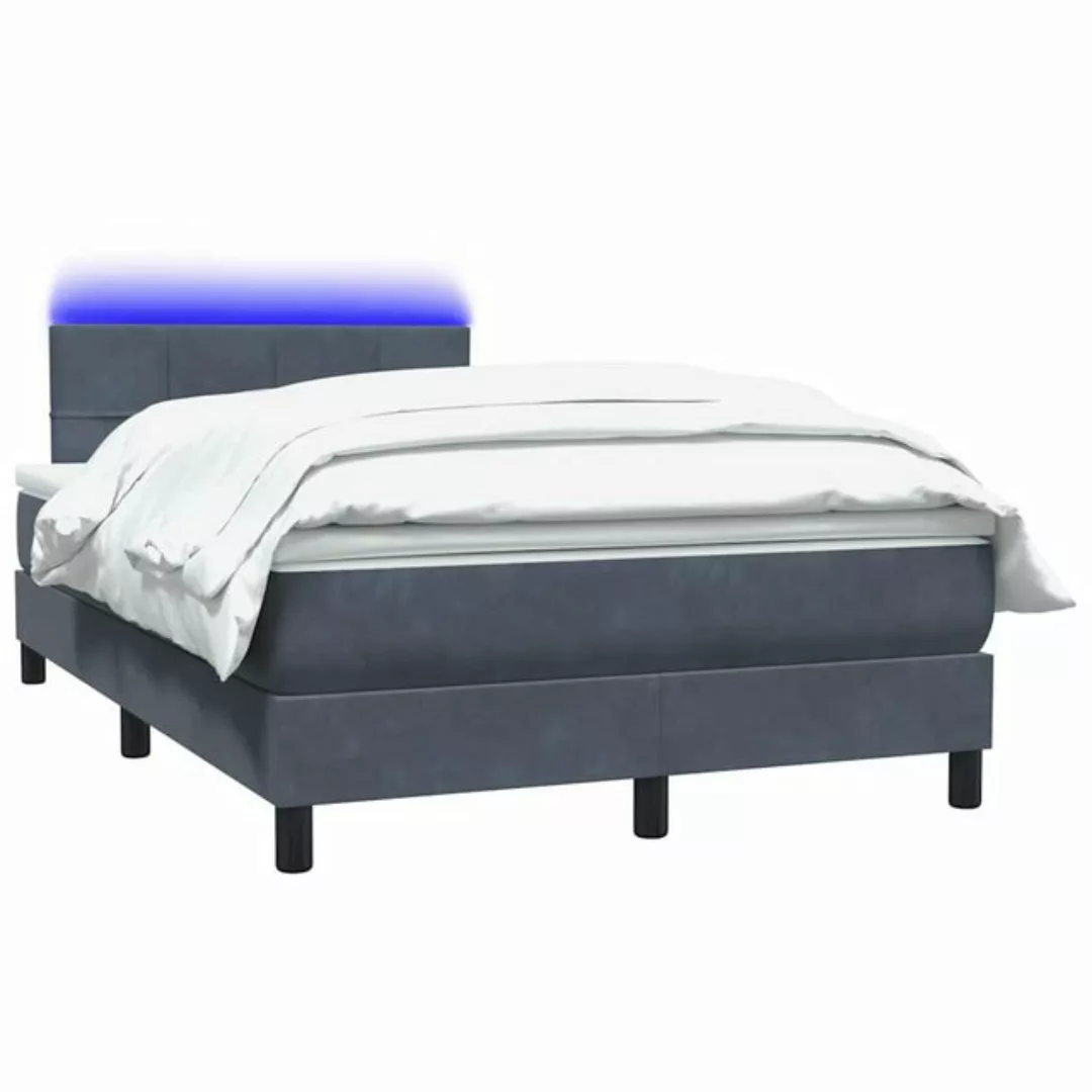 vidaXL Bett Boxspringbett mit Matratze Dunkelgrau 120x220 cm Samt günstig online kaufen