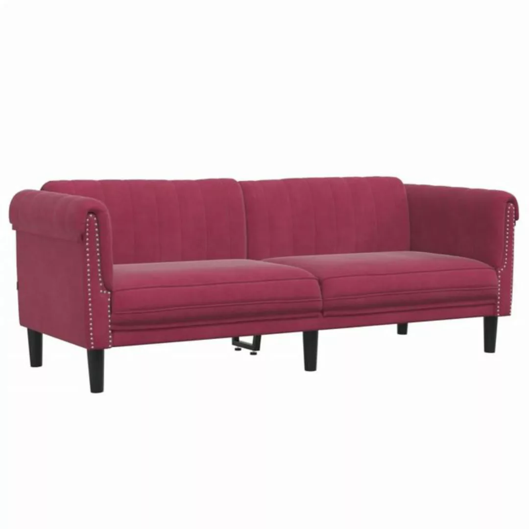 vidaXL Sofa, 3-Sitzer Weinrot Samt günstig online kaufen