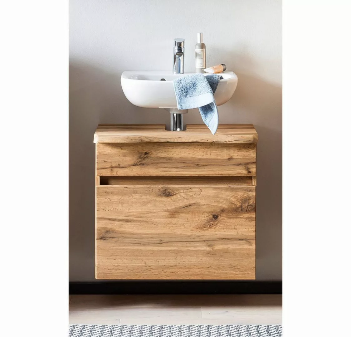Lomadox Waschbeckenunterschrank VIDAGO-03 Badezimmer in Wotan Eiche Nb. mit günstig online kaufen