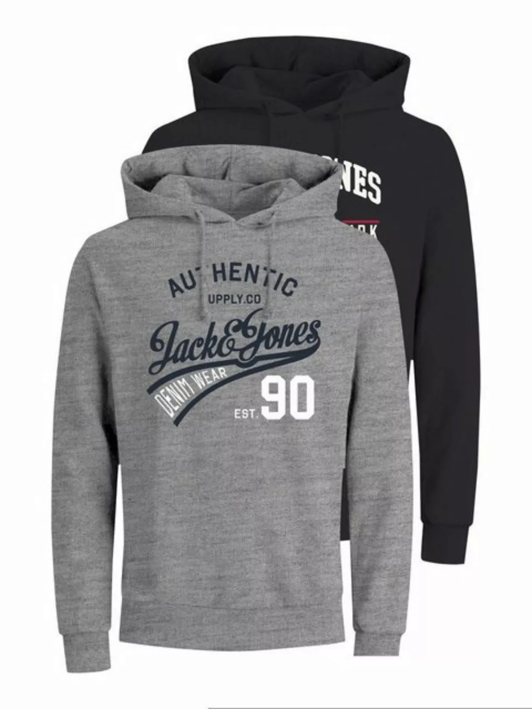 Jack & Jones Herren Hoodie Kapuzenpullover JJETHAN - 2er Pack - Regular Fit günstig online kaufen